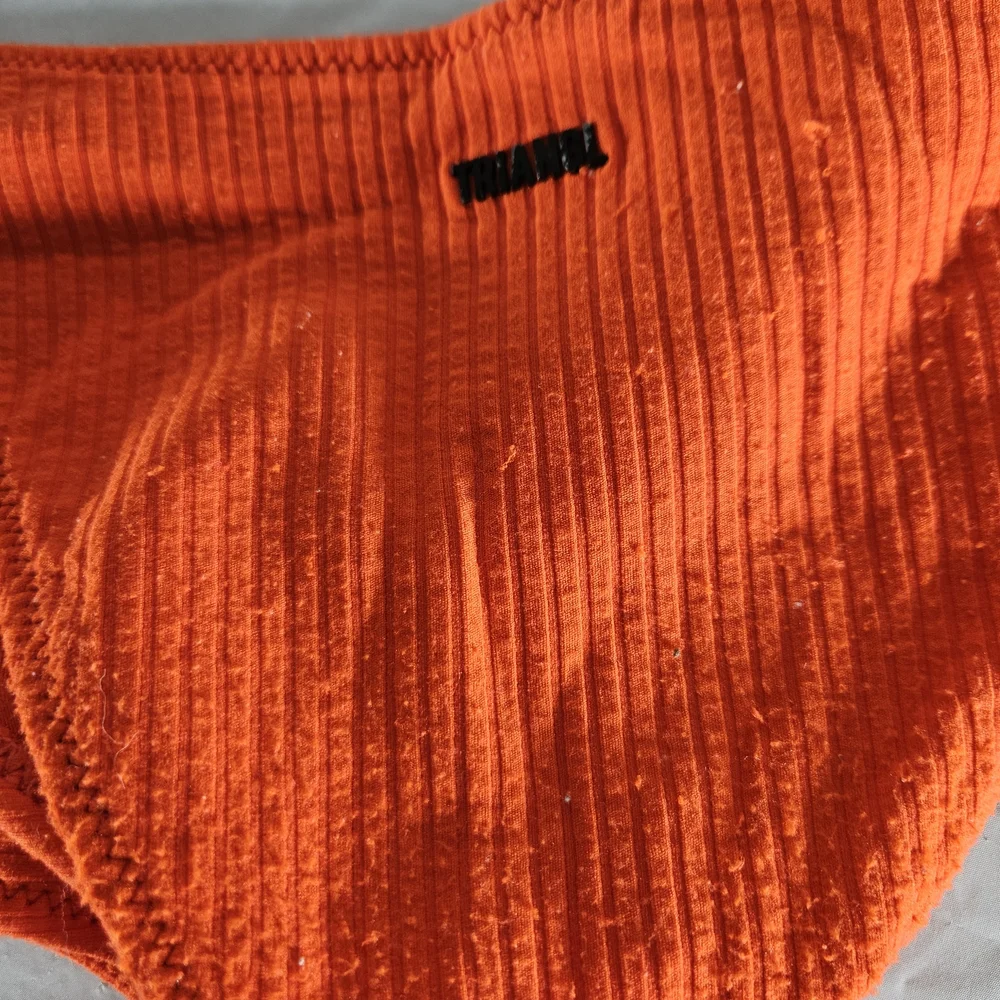 Triangl Swimwear Red Orange Ribbed Bikini Bottom